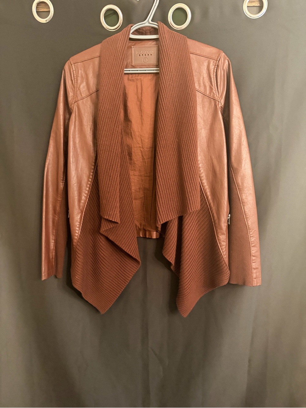 BlankNYC Cognac Brown Maroon Jacket Size Small